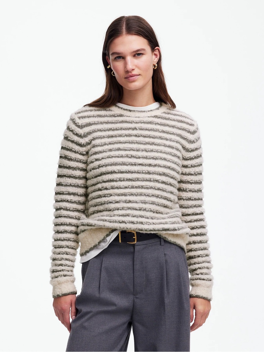 Madewell Bouclé-Knit Crewneck Sweater Size XS